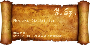 Noszko Szibilla névjegykártya